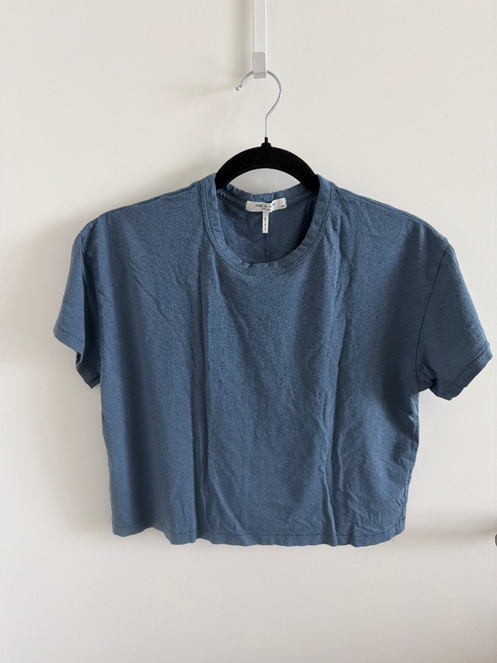 Rag and Bone Blue Cropped Short Sleeve Size S
